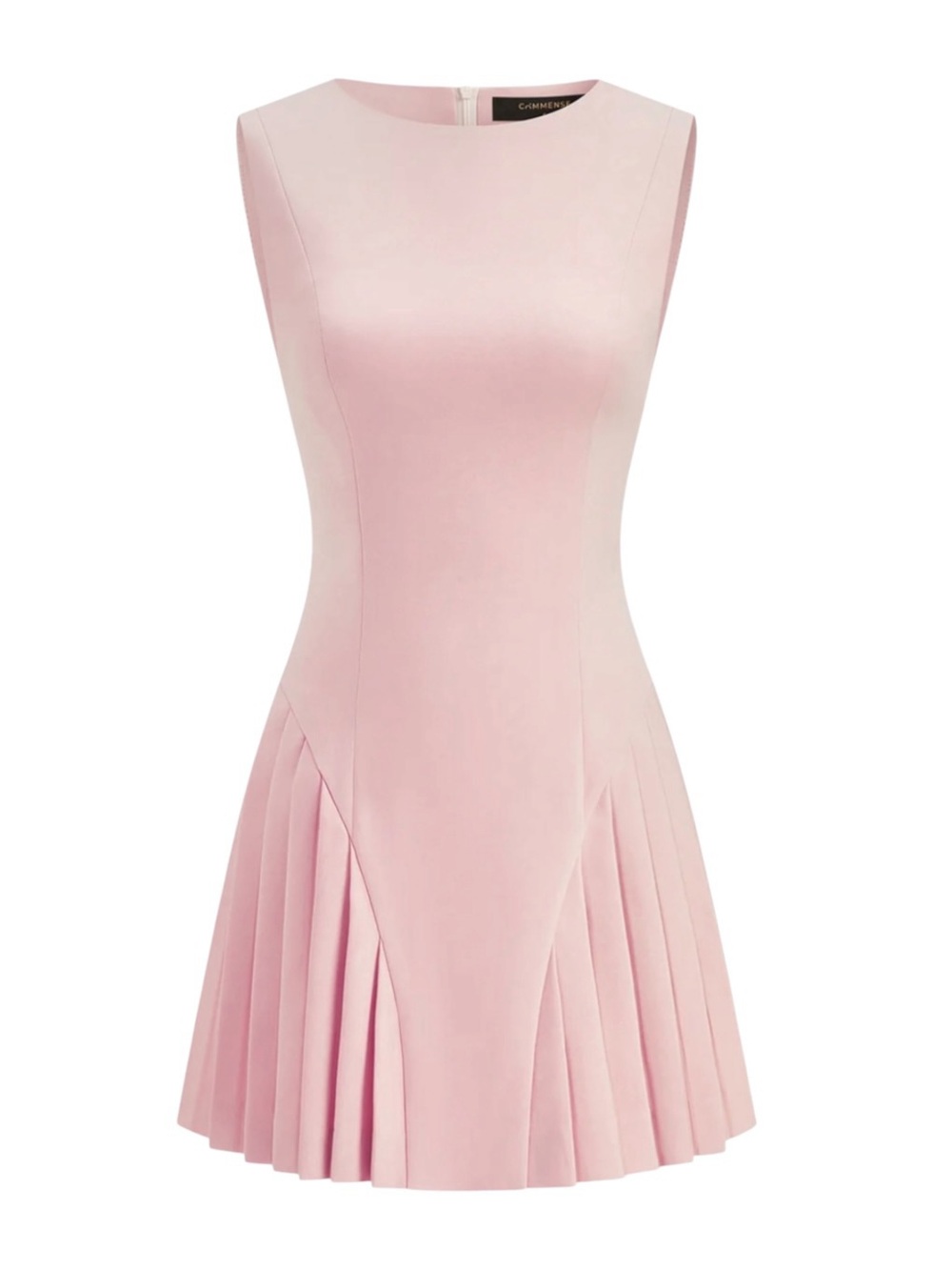Commense Pink Sleeveless Pleated Mini Dress Small NWT - Picture 2 of 9